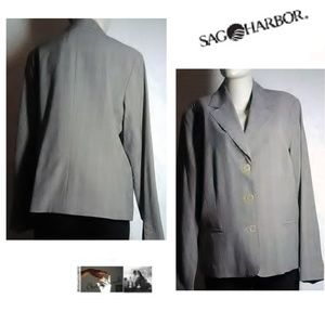 Sag Harbor Stretch New  Tan Plaid Blazer Size 14